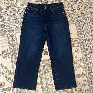 Quince Bella Stretch Cropped Straight Leg Jeans Stormy Blue